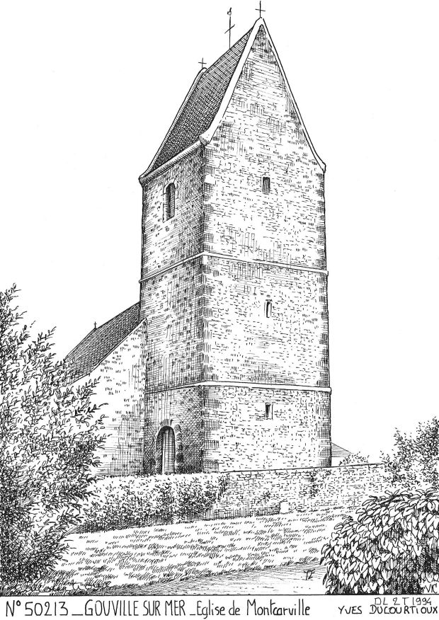 N 50213 - GOUVILLE SUR MER - église de montcarville